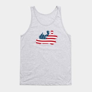 Patriotic American Flag Touring Motorcycle Tank Top